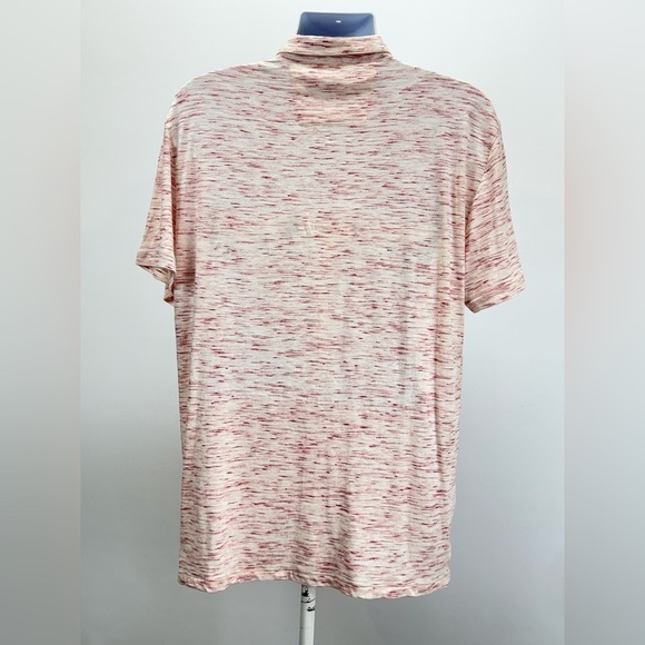 JOHN VARVATOS Men's red and cream abstract pattern pullover shirt size XL - Picture 8 of 13